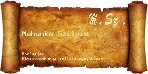 Mahunka Szilvia névjegykártya