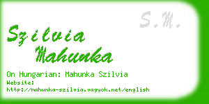 szilvia mahunka business card